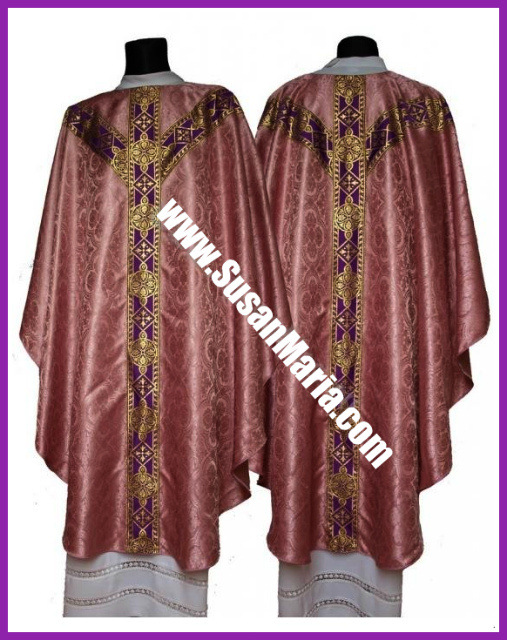 Semi Gothic Vestments in Rose church fabric